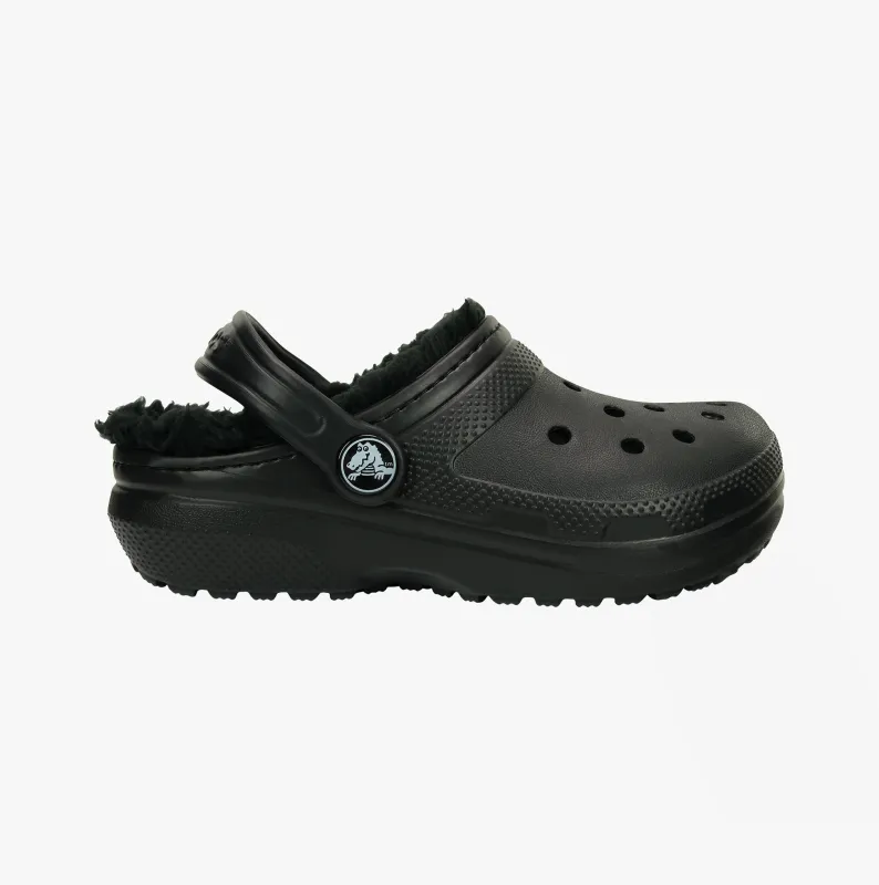 Crocs 207010-060 CLASSIC LINED Kids Clogs Black/Black sold by House of Slippers