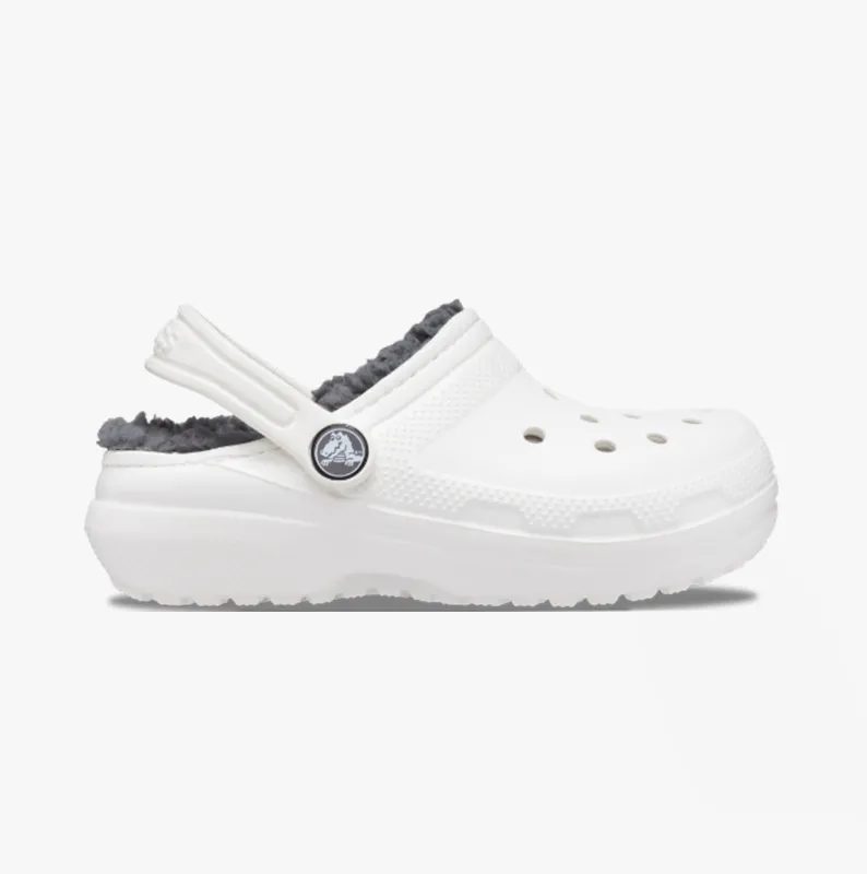 Crocs 207010-10M CLASSIC LINED Kids Clogs White/Grey sold by House of Slippers