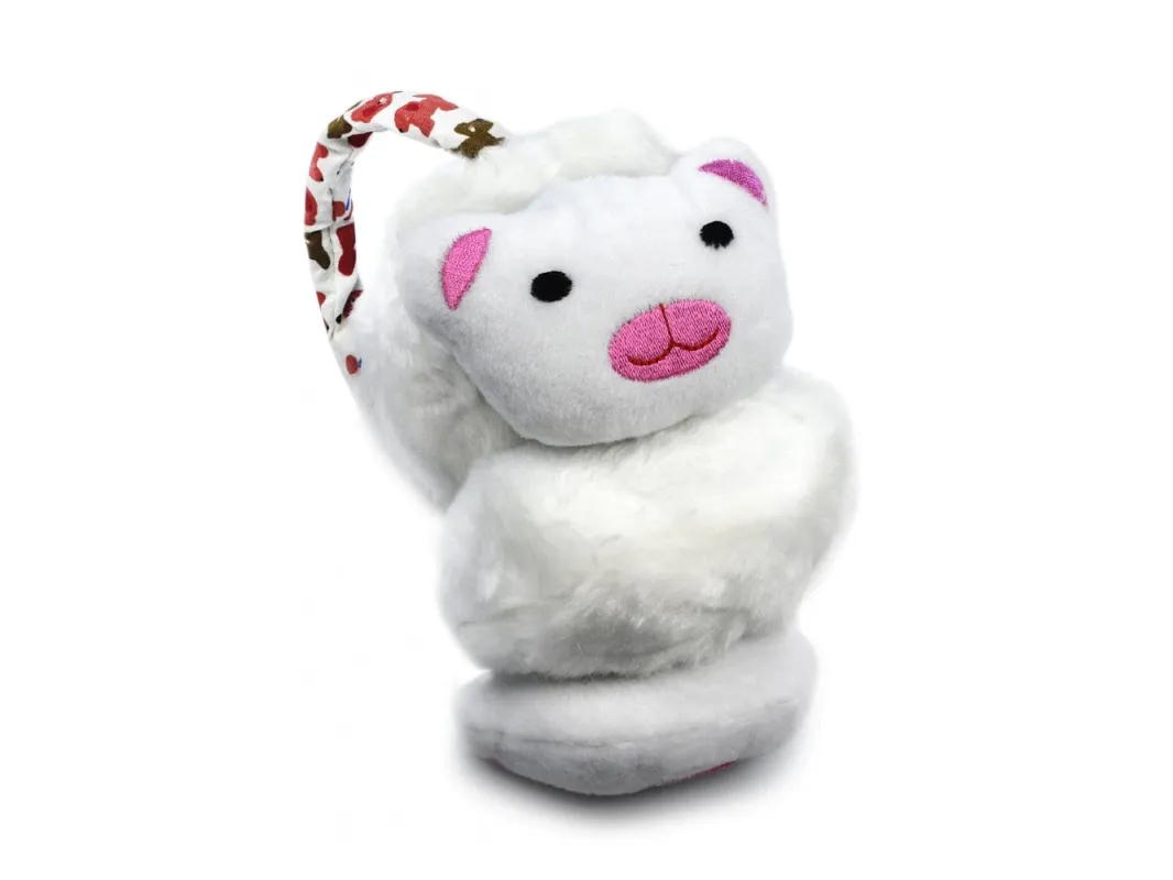 Royal Collection FASHION ANIMAL Kids Winter Earmuffs White Cat One Size sold by House of Slippers