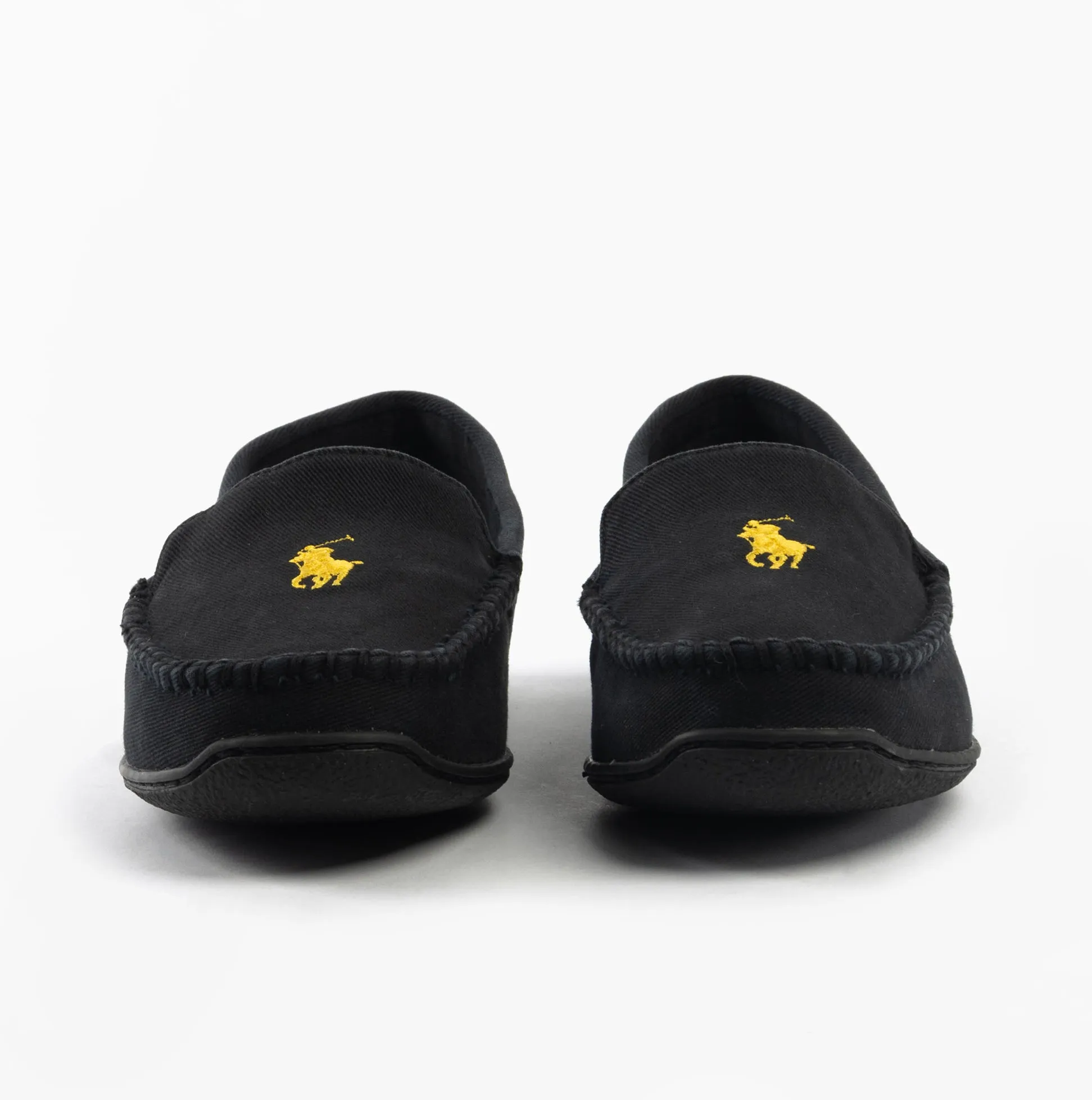 Polo Ralph Lauren BRENAN Mens Slippers Black Washed Twill/Gold sold by House of Slippers product image thumbnail 4