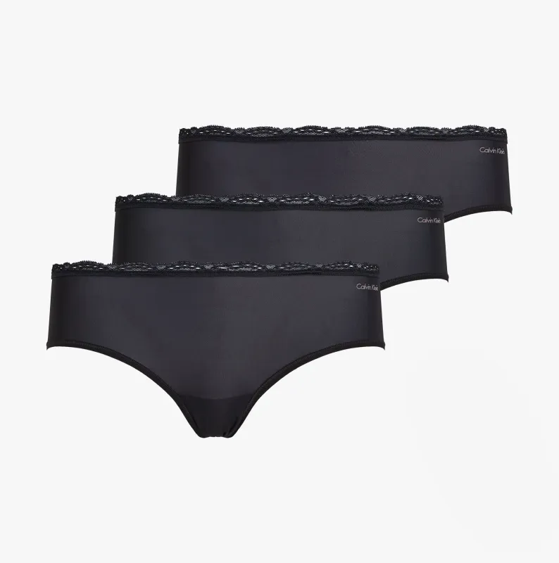 Calvin Klein MICRO STRETCH 3 Pack Womens Hipster Briefs Black sold by House of Slippers
