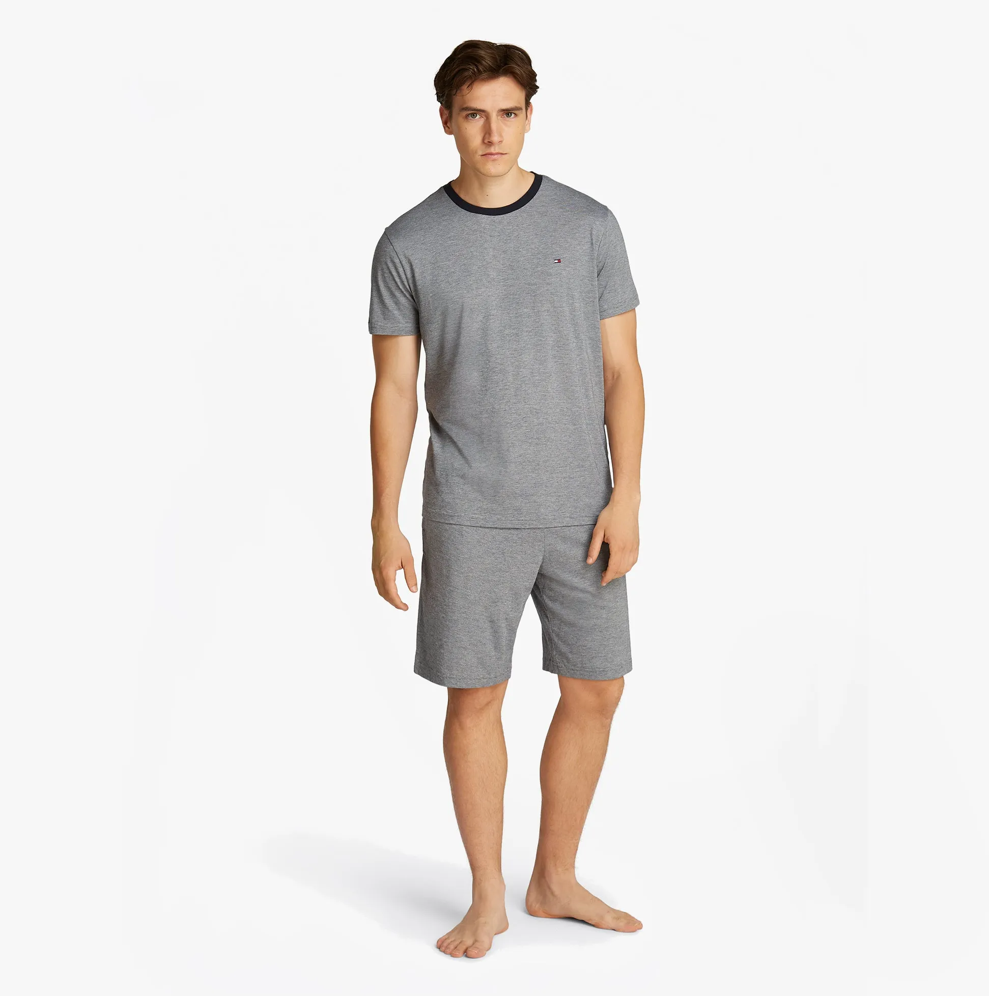 Tommy Hilfiger TH ORIGINAL Mens Jersey Pyjama Set Mini Stripes Blue sold by House of Slippers product image thumbnail 2