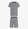 Tommy Hilfiger TH ORIGINAL Mens Jersey Pyjama Set Mini Stripes Blue sold by House of Slippers