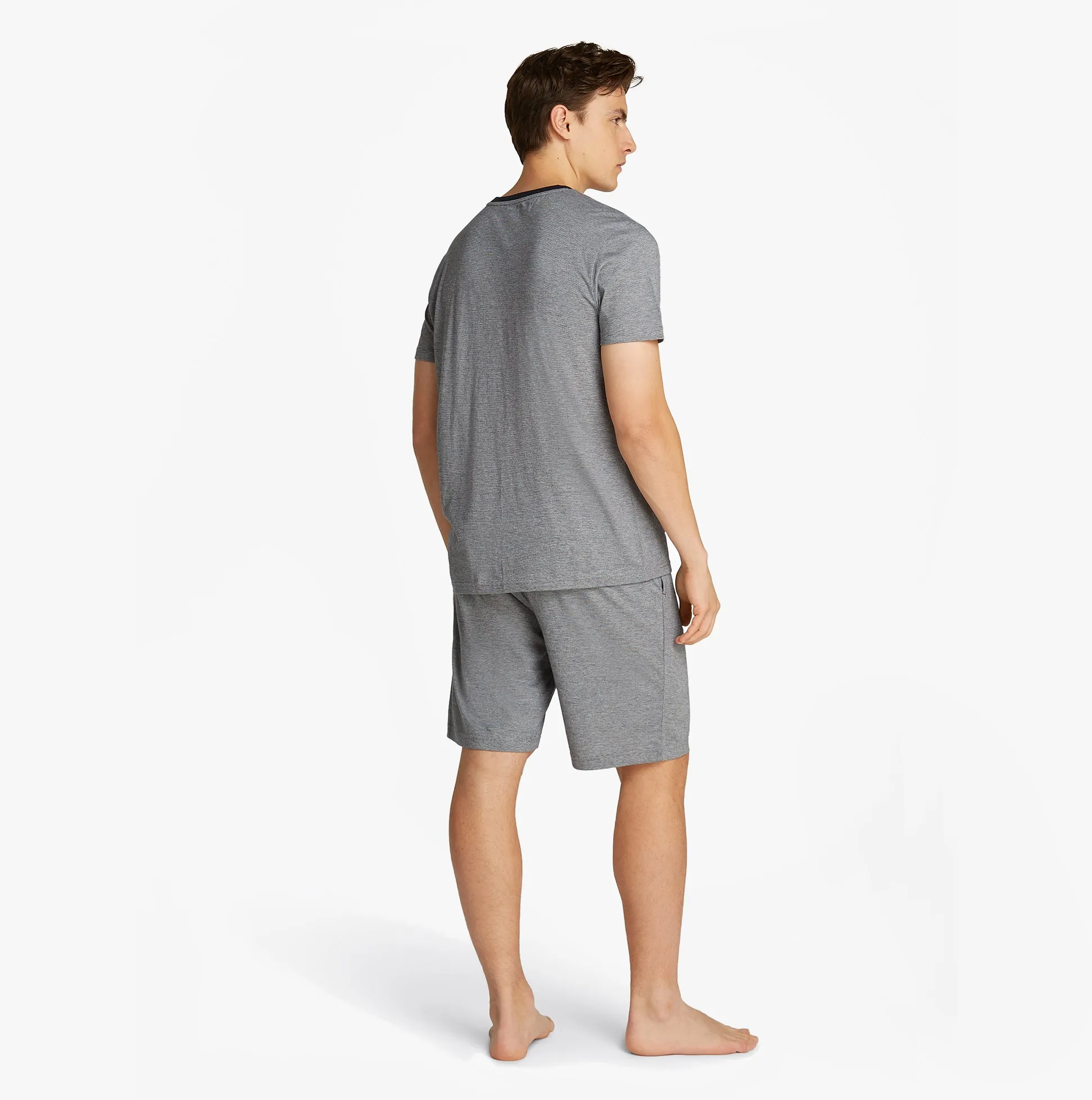 Tommy Hilfiger TH ORIGINAL Mens Jersey Pyjama Set Mini Stripes Blue sold by House of Slippers product image thumbnail 3