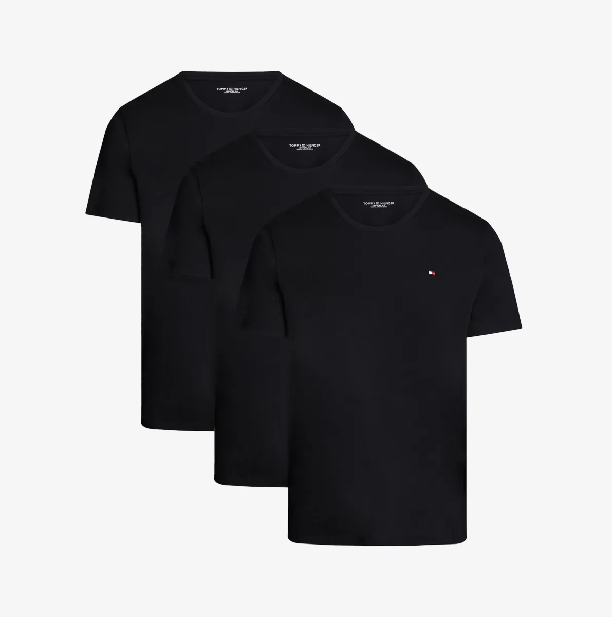 Tommy Hilfiger PURE COTTON Mens 3 Pack T-Shirts Black sold by House of Slippers