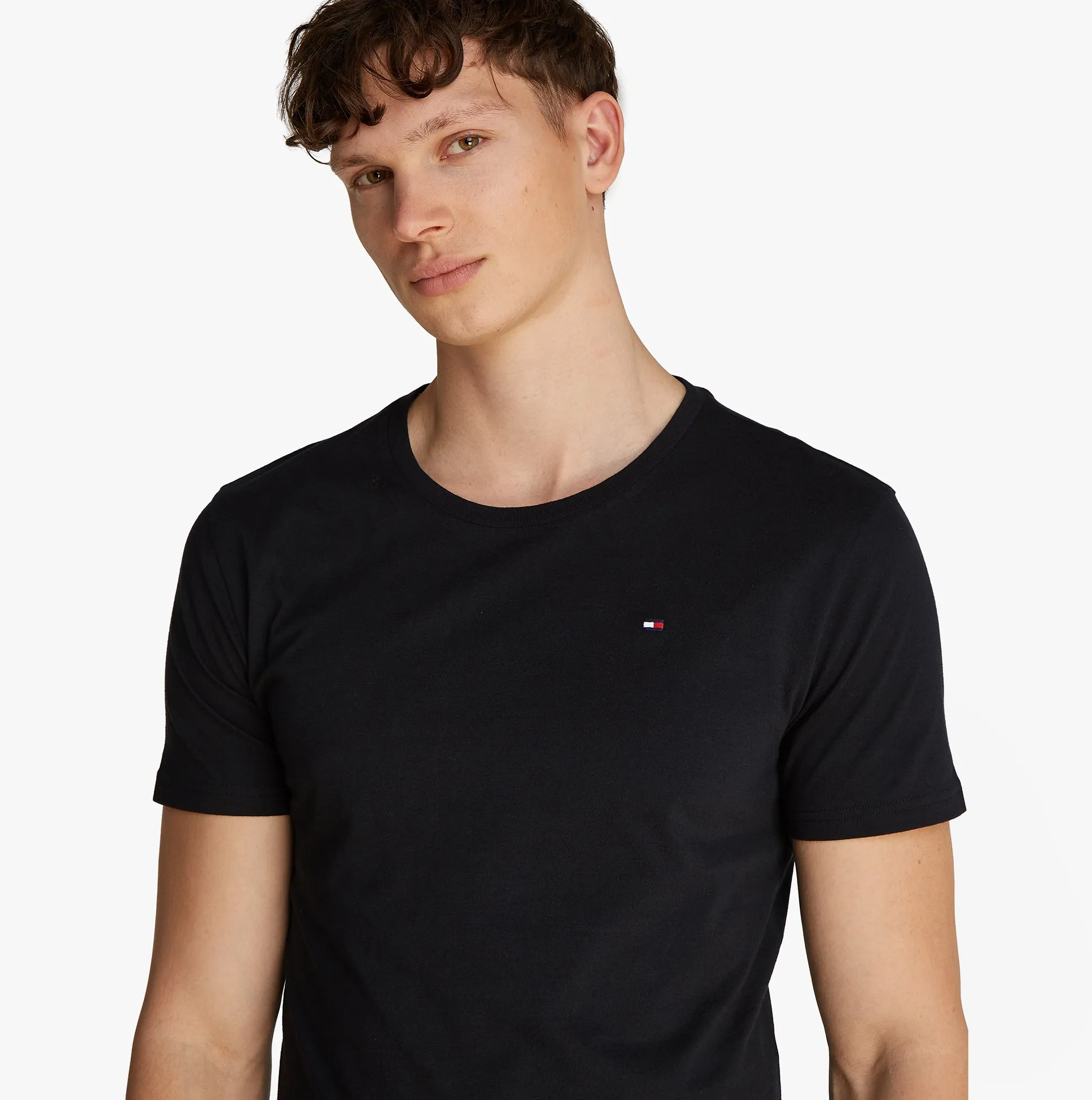 Tommy Hilfiger PURE COTTON Mens 3 Pack T-Shirts Black sold by House of Slippers product image thumbnail 2