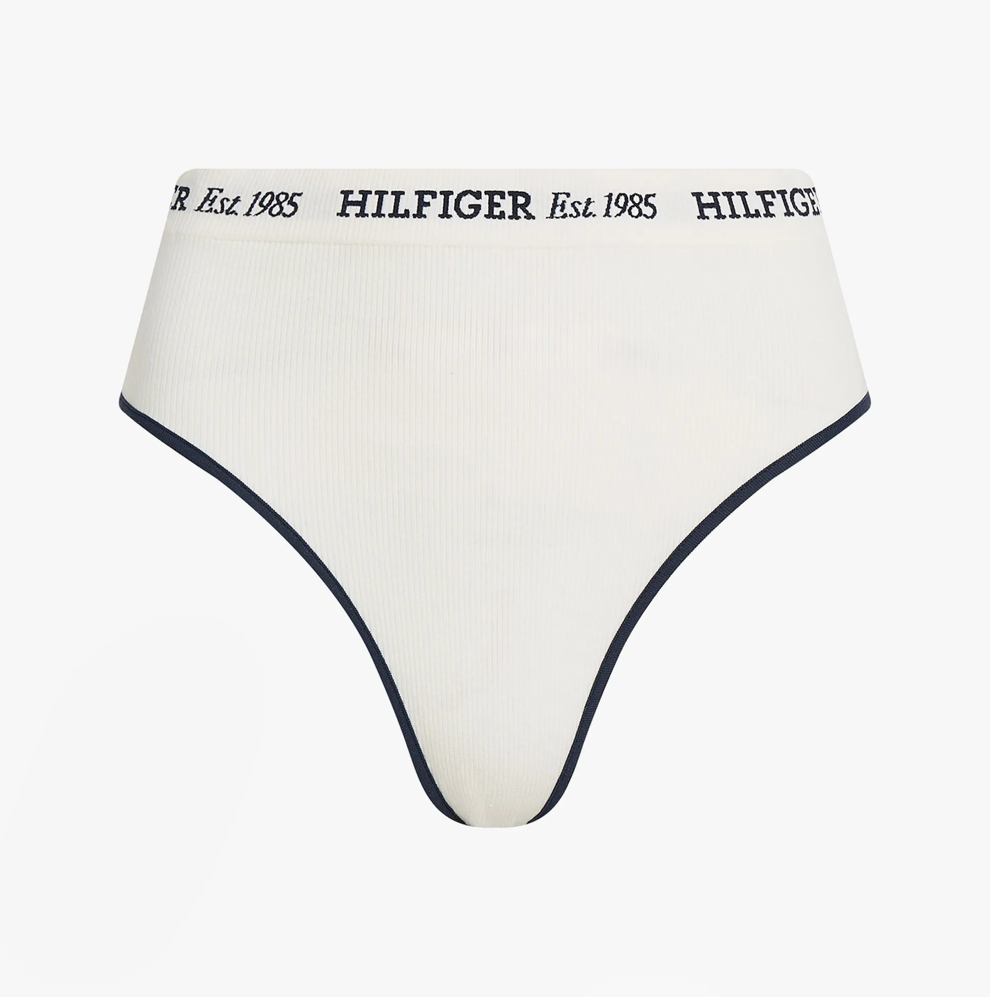 Tommy Hilfiger RIBBED Womens High Rise Briefs Ivory sold by House of Slippers