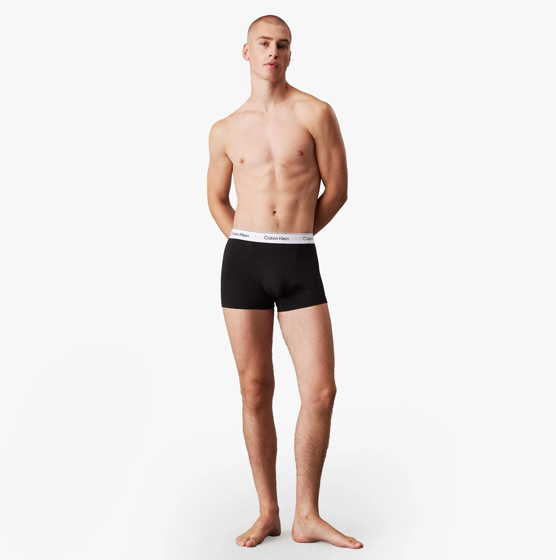 Calvin Klein ICON COTTON STRETCH 3 Pack Mens Dart Trunks Multicoloured sold by House of Slippers product image thumbnail 2