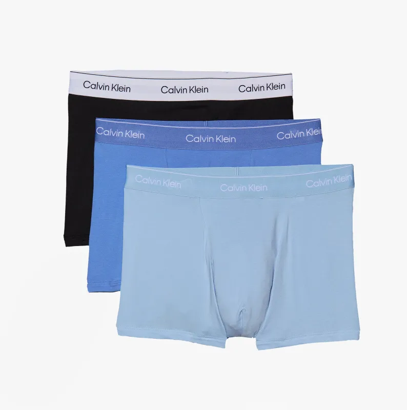 Calvin Klein ICON COTTON STRETCH 3 Pack Mens Dart Trunks Multicoloured made by Calvin Klein