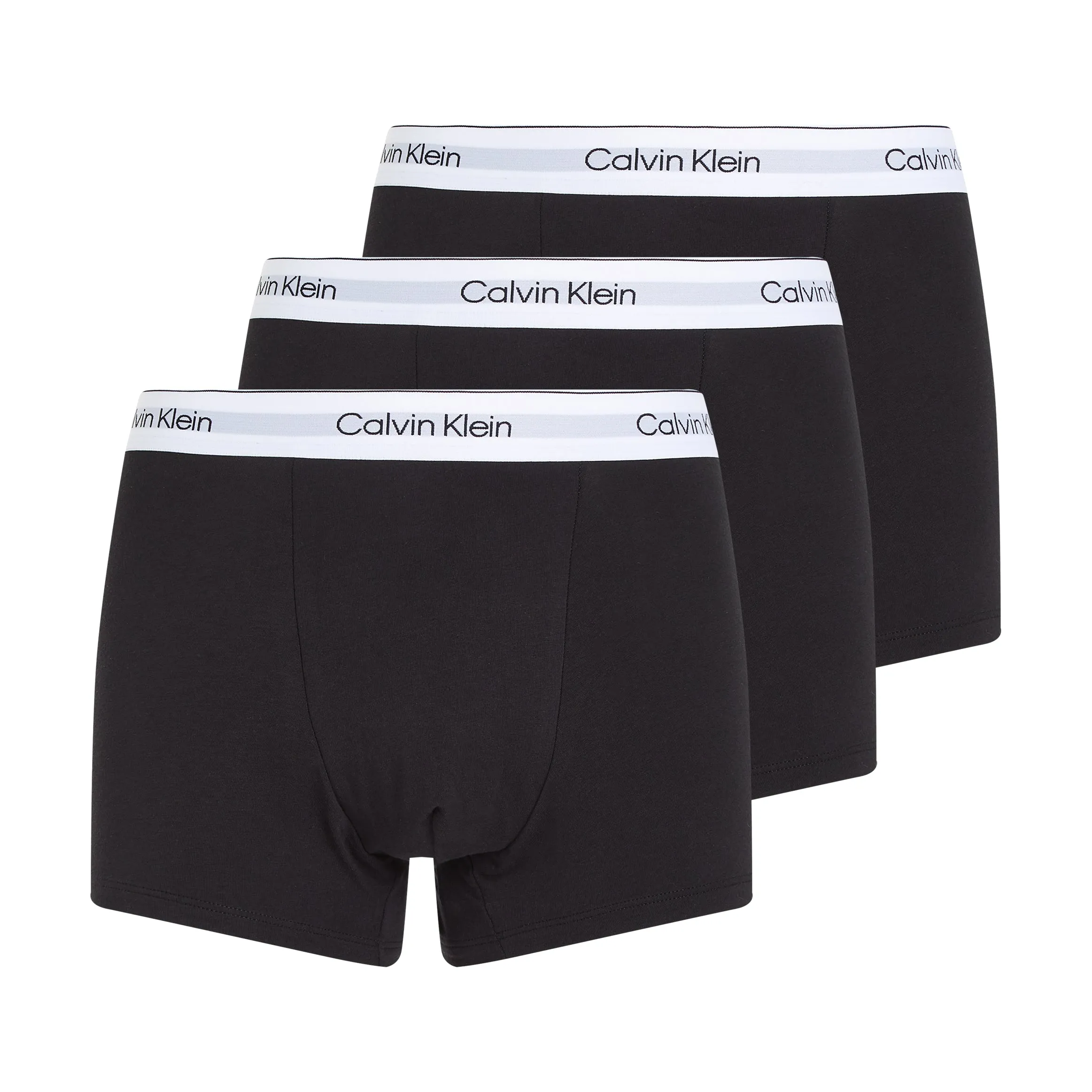 Calvin Klein ICON Cotton Stretch 3 Pack Dart Trunks Black/White sold by House of Slippers