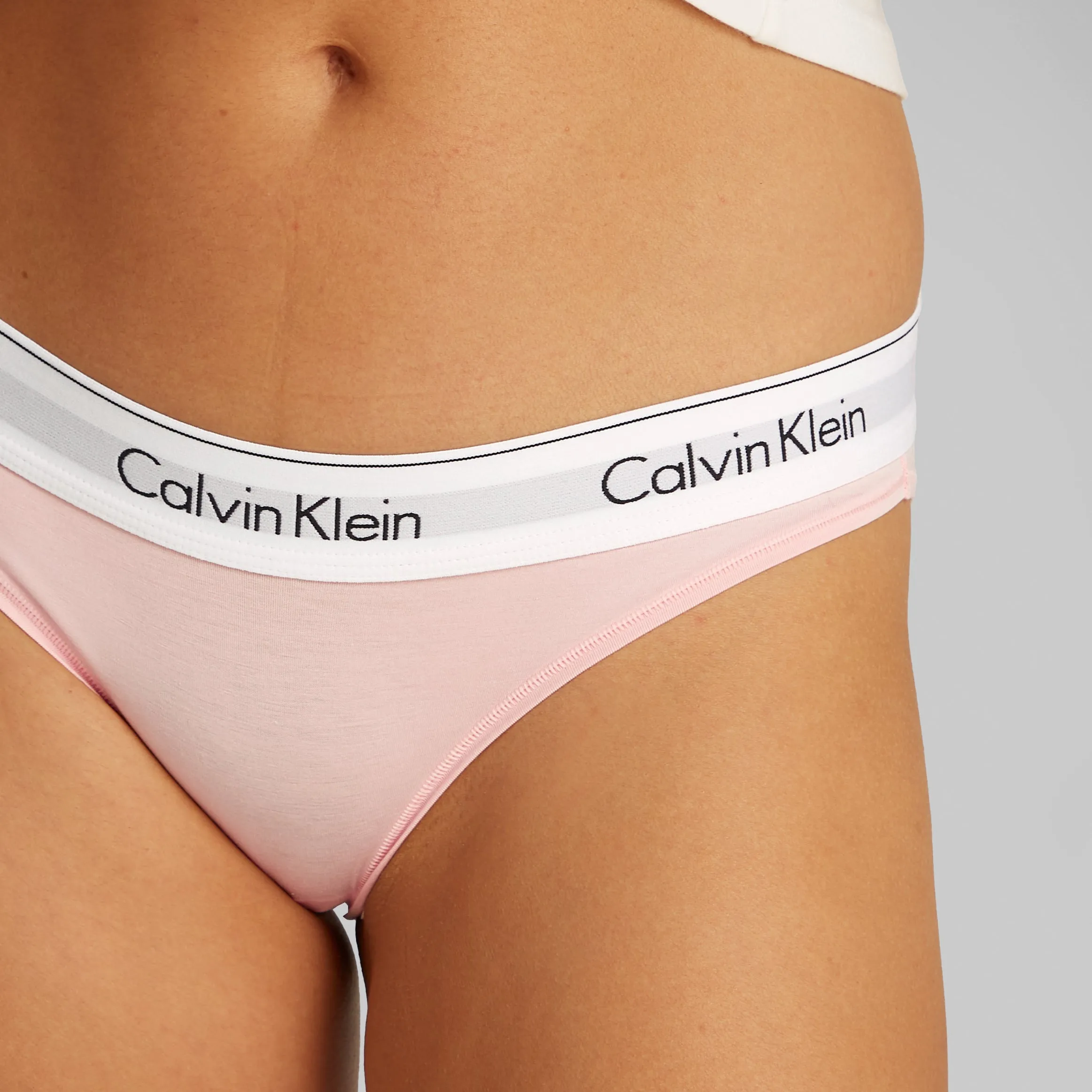 Calvin Klein ICON Cotton Modal Womens Bikini Briefs Womens Buff Pink sold by House of Slippers product image thumbnail 3