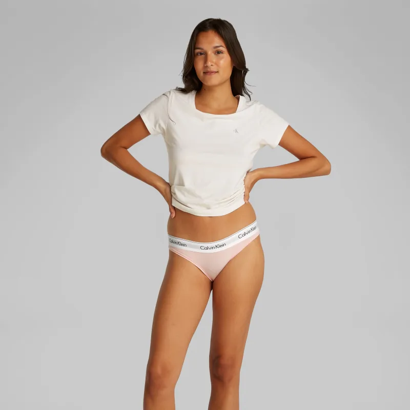 Calvin Klein ICON Cotton Modal Womens Bikini Briefs Womens Buff Pink sold by House of Slippers