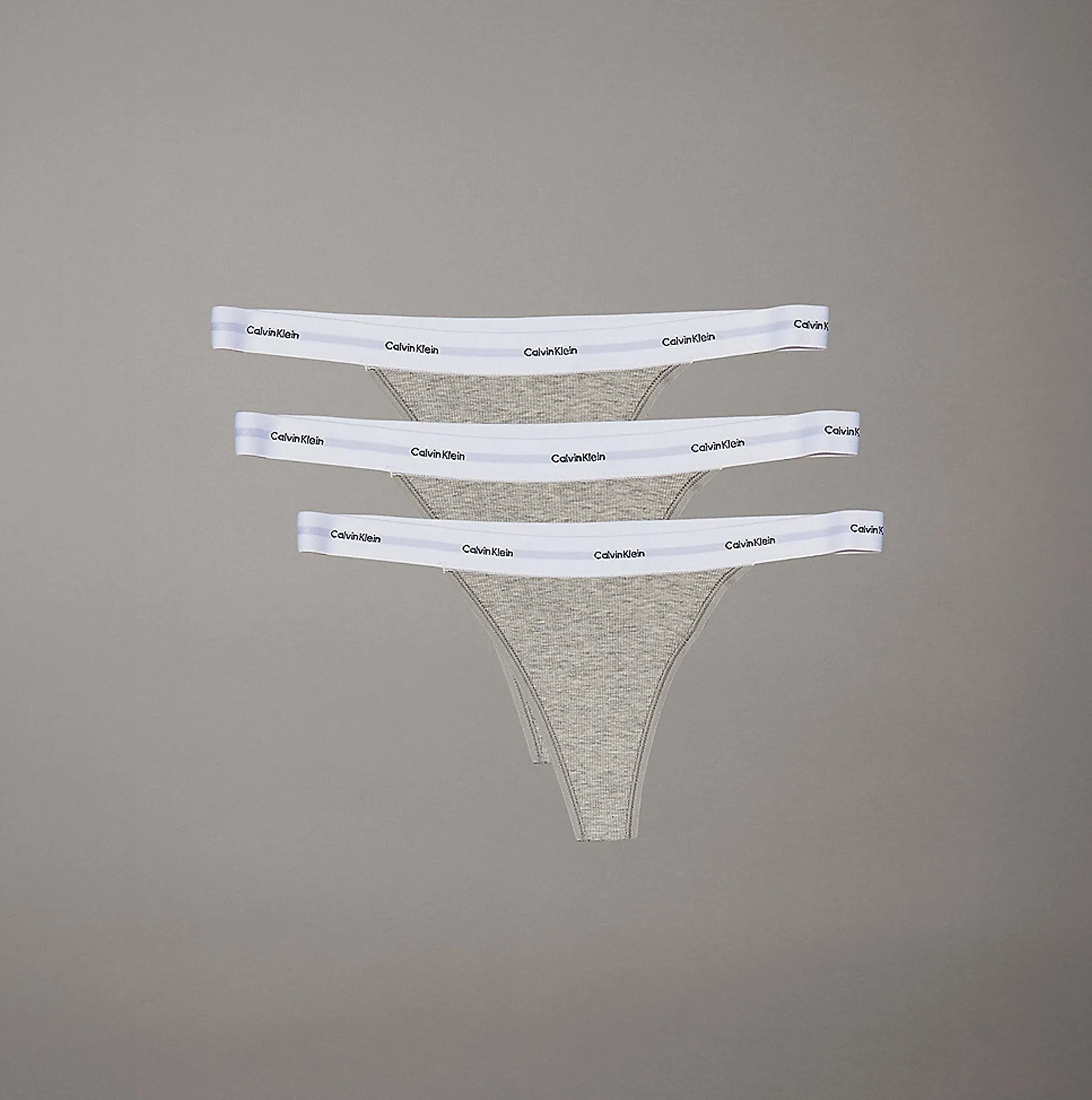 Calvin Klein COTTON STRETCH RIB 3 Pack Womens Thongs Multicoloured sold by House of Slippers product image thumbnail 4