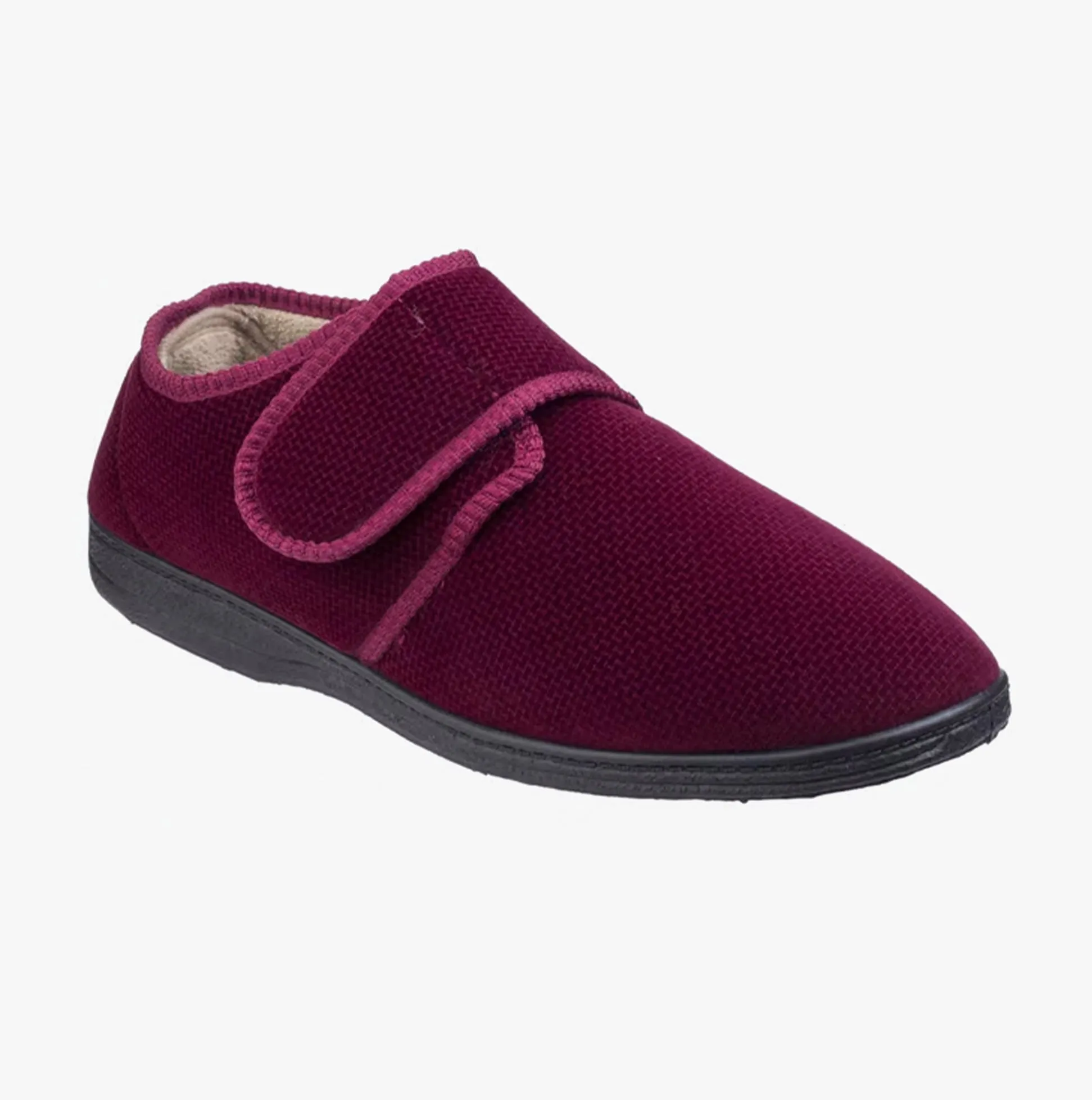 Fleet & Foster SAM Mens Velour Full Slippers Red sold by House of Slippers product image thumbnail 2
