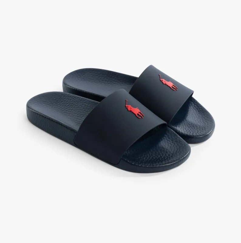 Polo Ralph Lauren POLO SLIDE Mens Sandals Navy/Red sold by House of Slippers