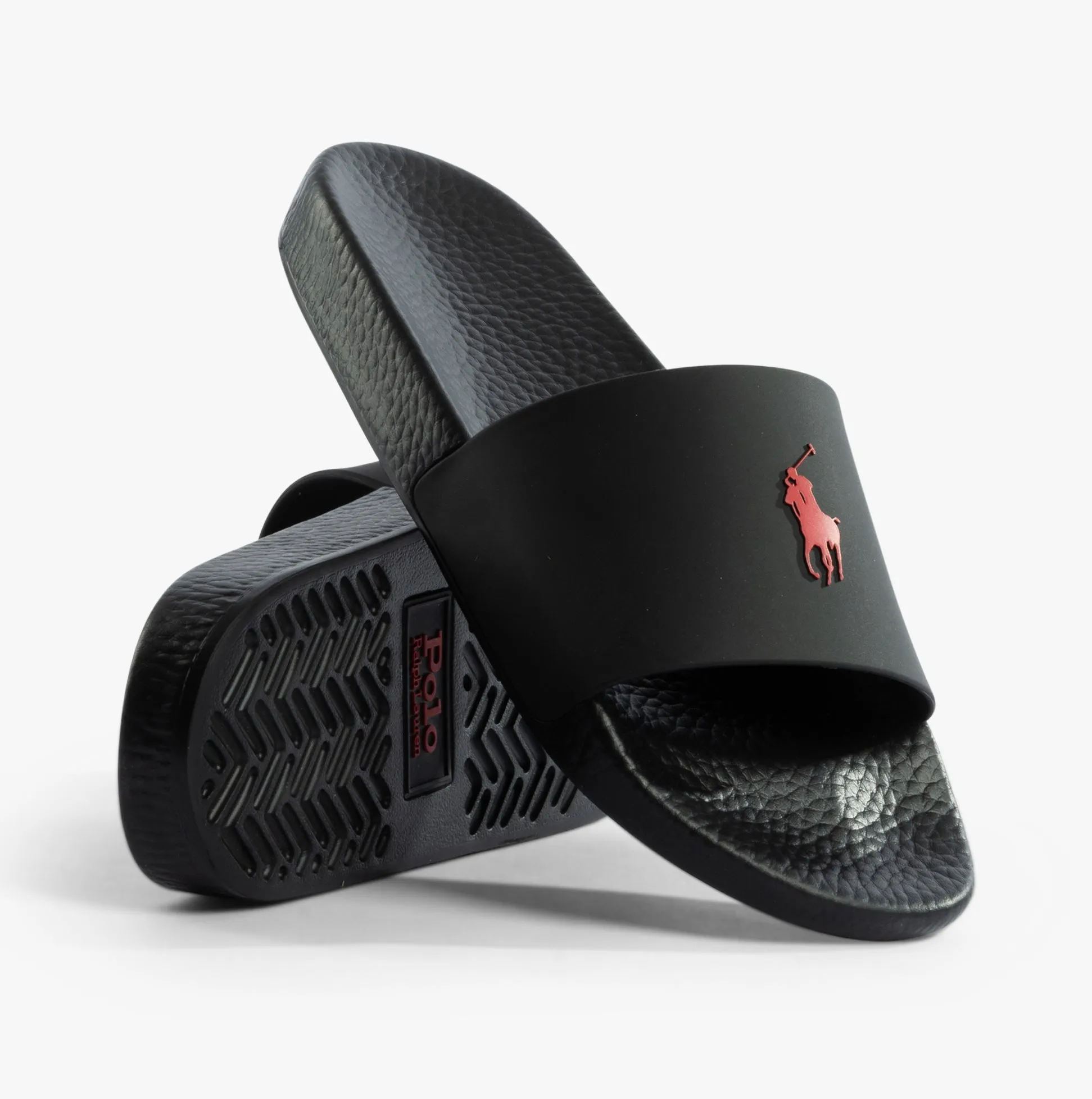 Polo Ralph Lauren POLO SLIDE Mens Sliders Black/Red sold by House of Slippers product image thumbnail 2