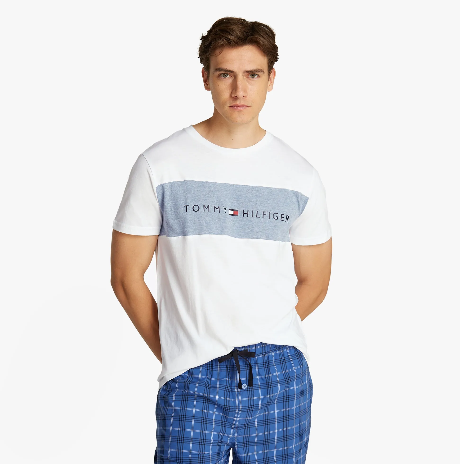 Tommy Hilfiger COLOUR BLOCKED Mens T-Shirt Optic White sold by House of Slippers product image thumbnail 2