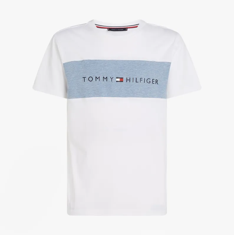 Tommy Hilfiger COLOUR BLOCKED Mens T-Shirt Optic White sold by House of Slippers
