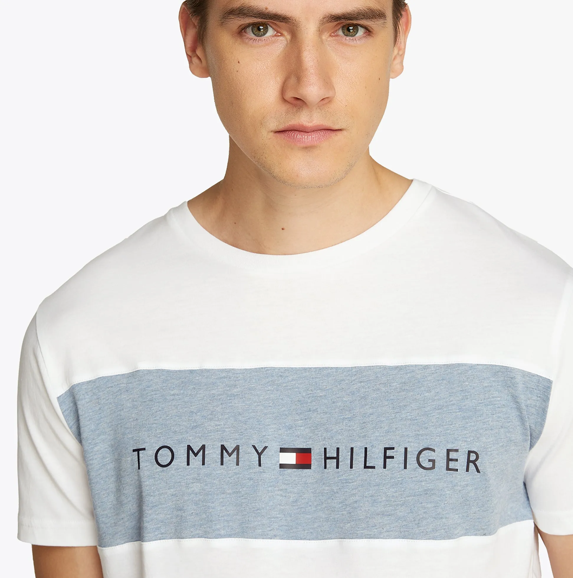 Tommy Hilfiger COLOUR BLOCKED Mens T-Shirt Optic White sold by House of Slippers product image thumbnail 5