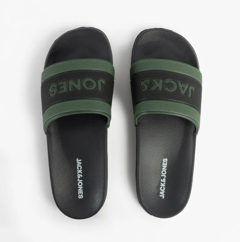 Jack & Jones JARRED Mens Sliders Anthracite sold by House of Slippers