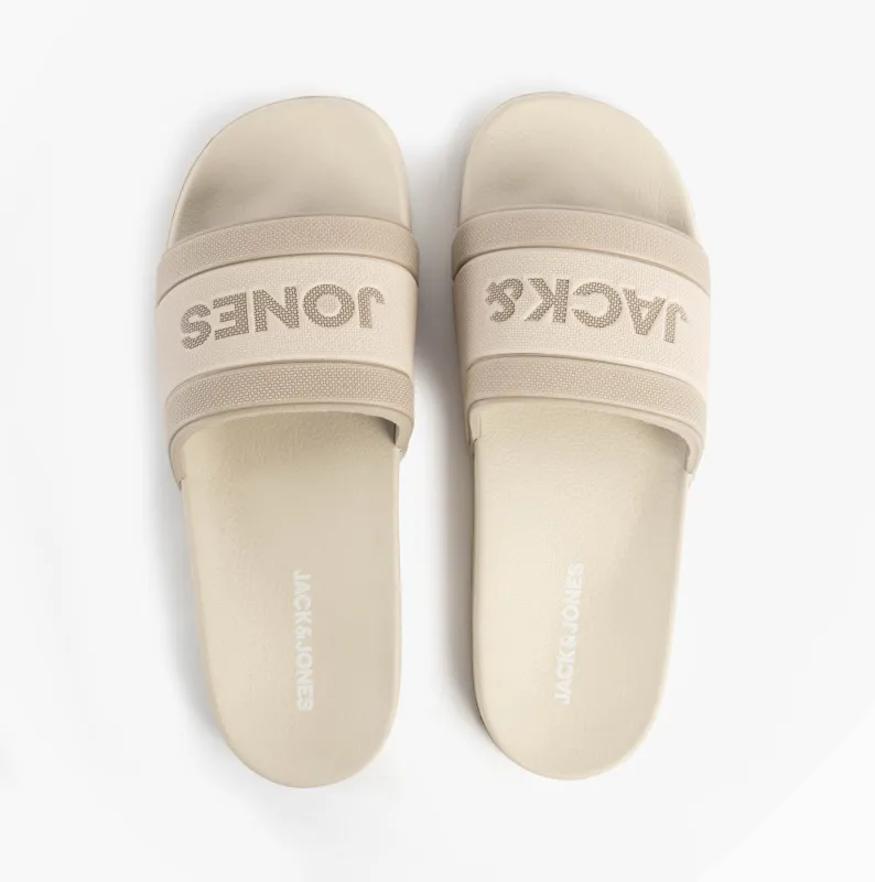 Jack & Jones JARRED Mens Sliders Moonbeam sold by House of Slippers