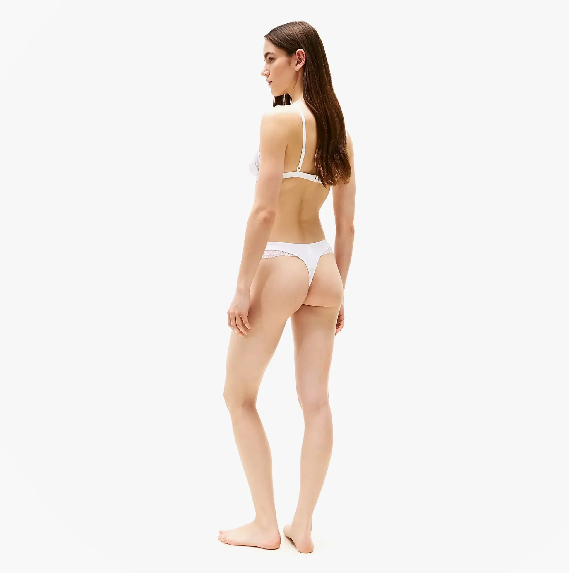 Tommy Hilfiger LACE TRIM Womens Dipped Thong White sold by House of Slippers product image thumbnail 4
