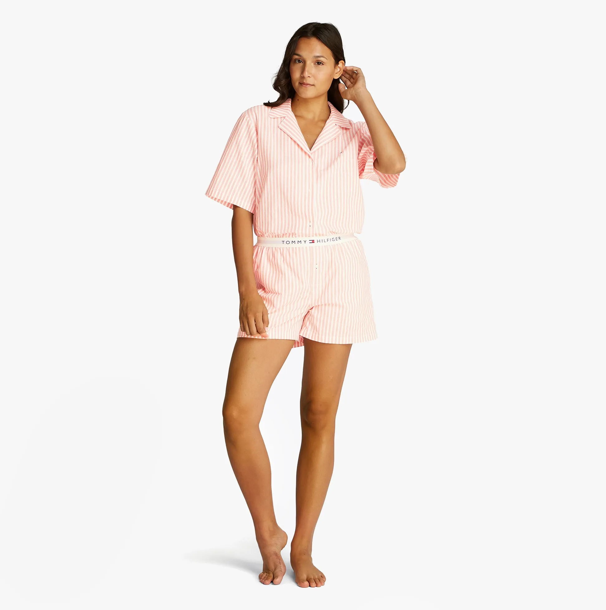 Tommy Hilfiger LINEN Relaxed Pyjama Set Womens Multicoloured sold by House of Slippers product image thumbnail 4