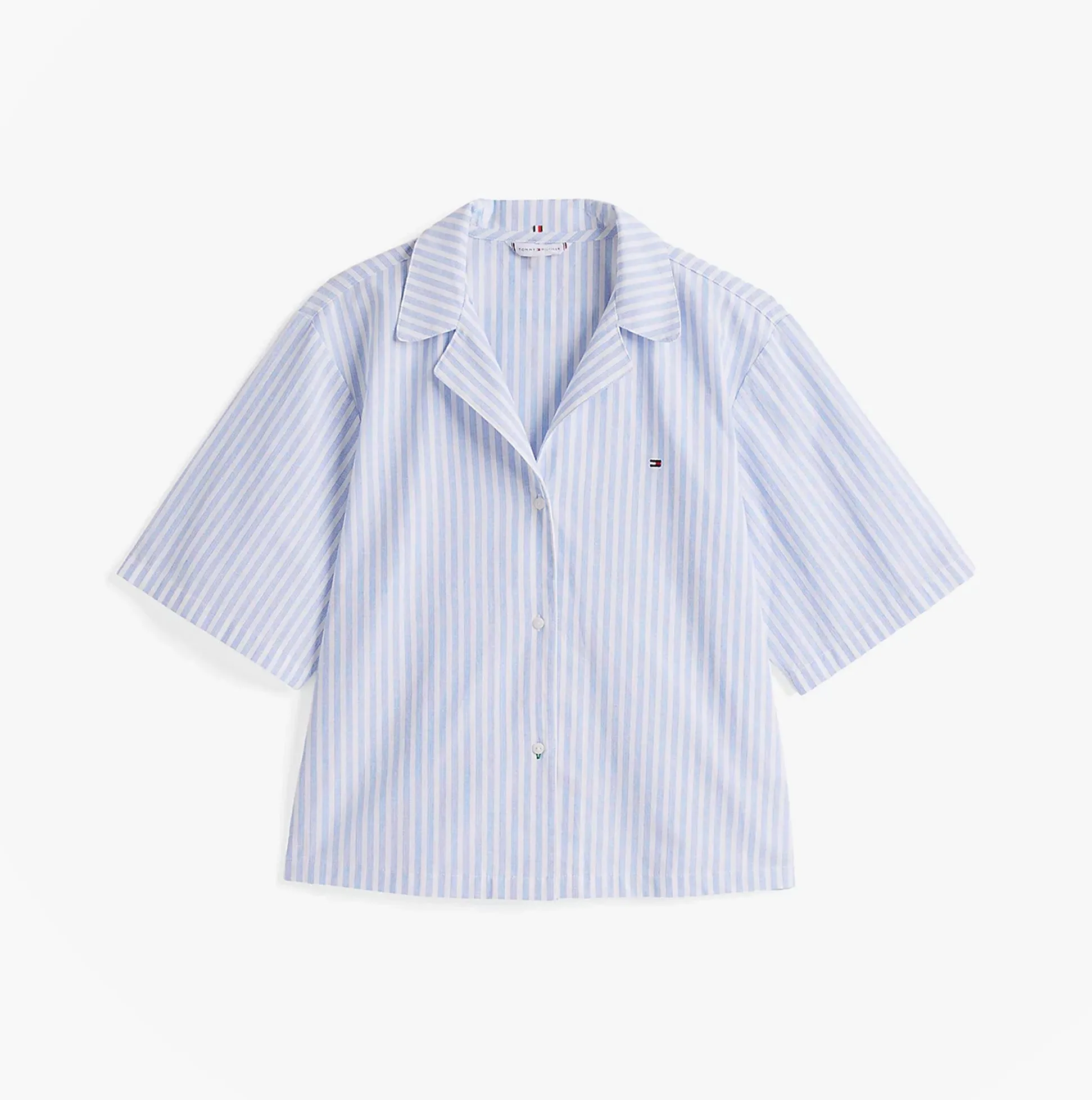 Tommy Hilfiger LINEN Relaxed Pyjama Set Womens Multi Stripes Blue Spell sold by House of Slippers product image thumbnail 2