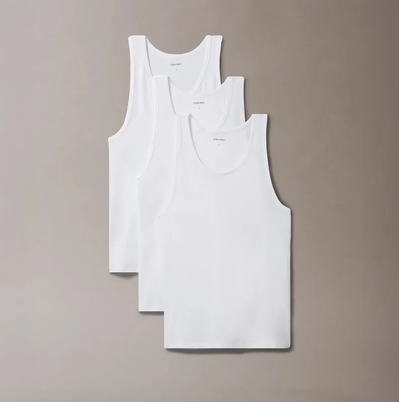 Calvin Klein 3 Pack Mens Lounge Tank Tops White sold by House of Slippers