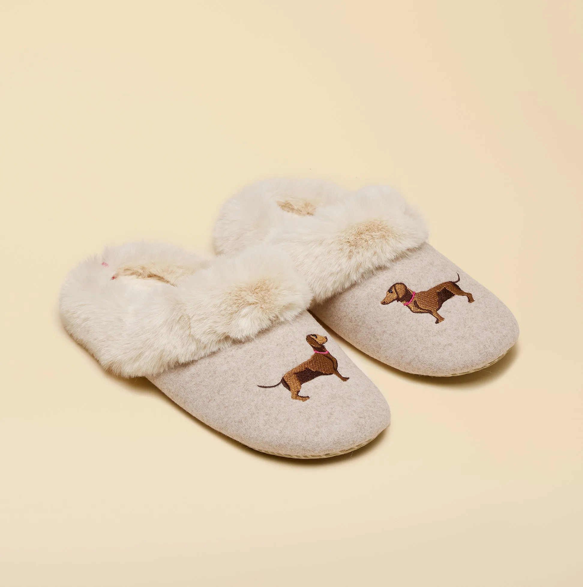 Joules SLIPPET Womens Mule Slippers Oatmeal sold by House of Slippers product image thumbnail 3