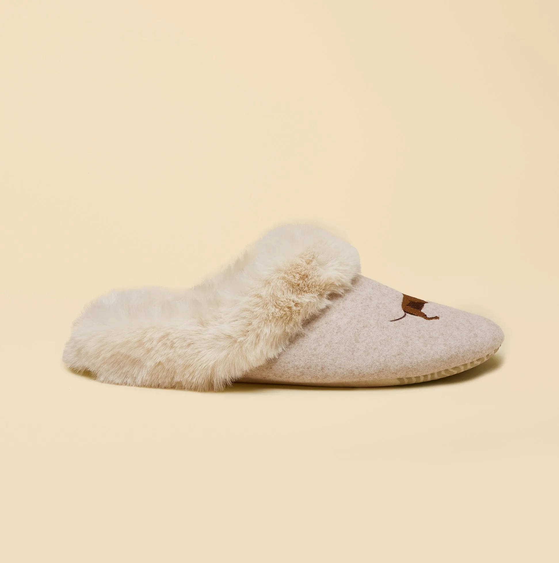 Joules SLIPPET Womens Mule Slippers Oatmeal sold by House of Slippers