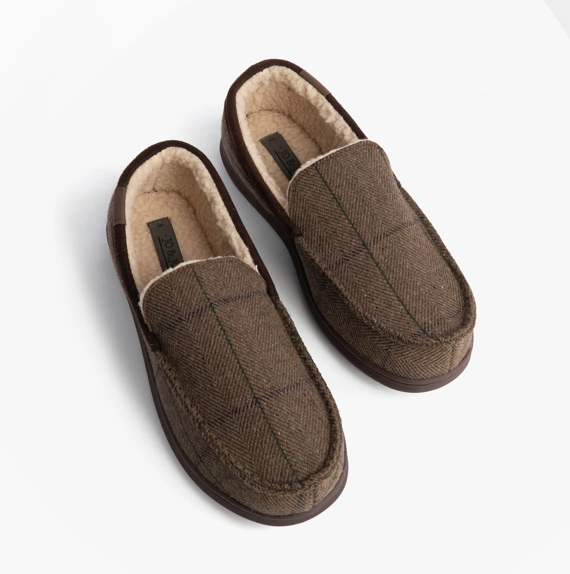 Jo & Joe GLENCOE Mens Tartan Slippers Brown sold by House of Slippers product image thumbnail 2