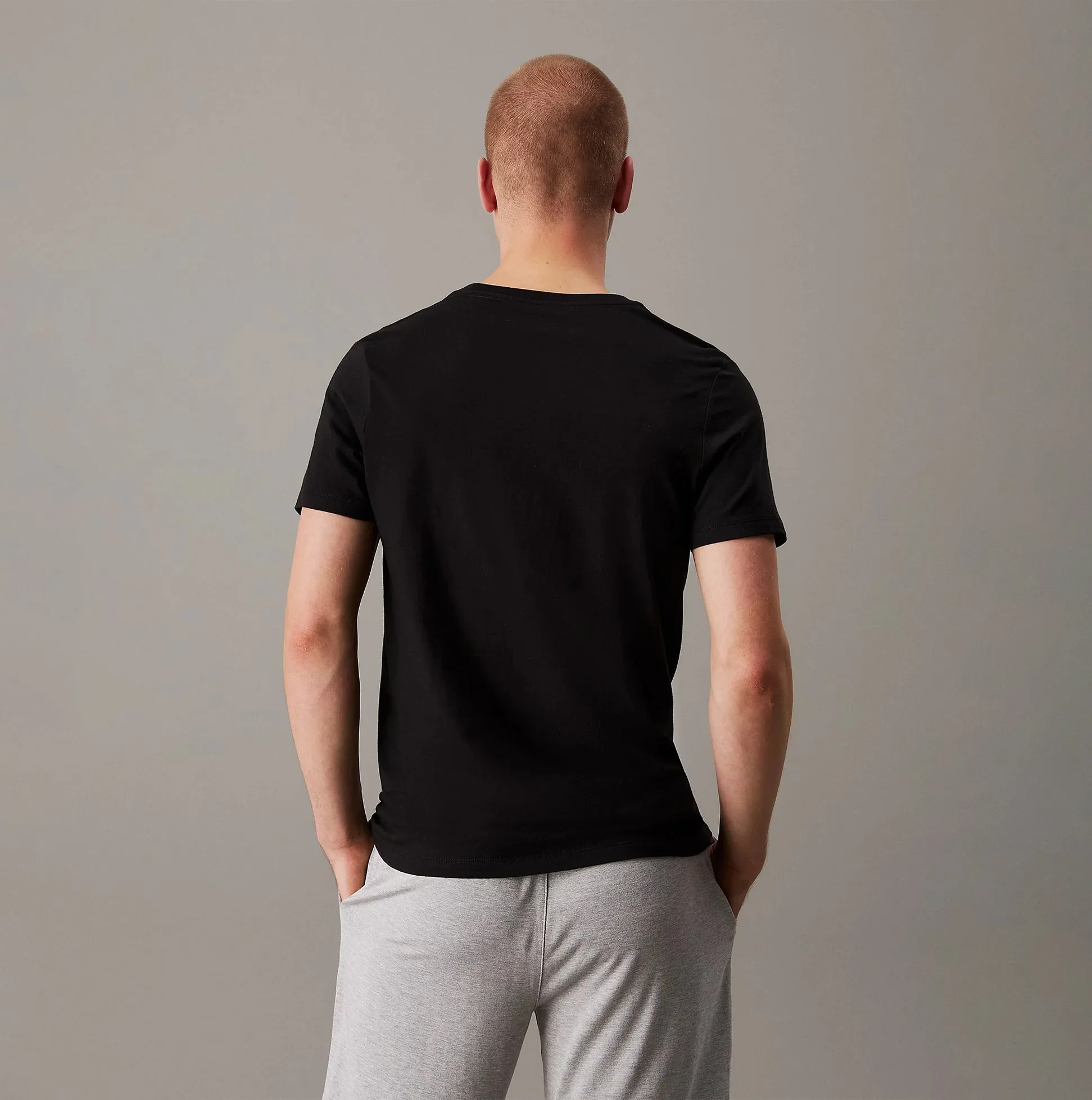 Calvin Klein 100% COTTON 3 Pack Mens T-Shirts Black/Grey Heather/White sold by House of Slippers product image thumbnail 3