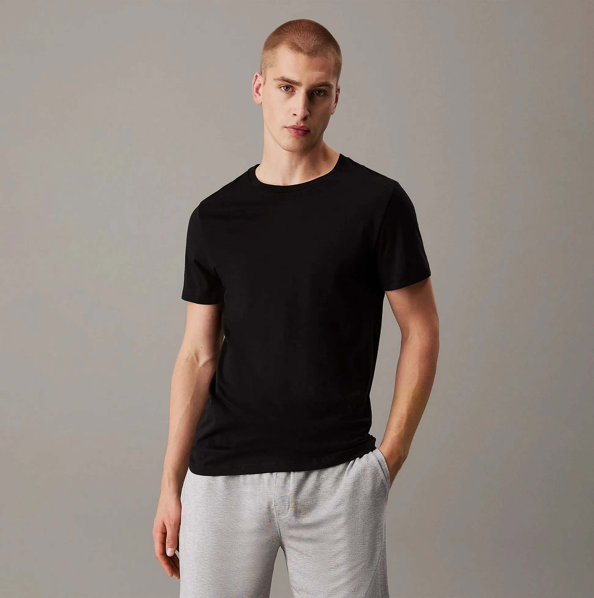 Calvin Klein 100% COTTON 3 Pack Mens T-Shirts Black/Grey Heather/White sold by House of Slippers product image thumbnail 2