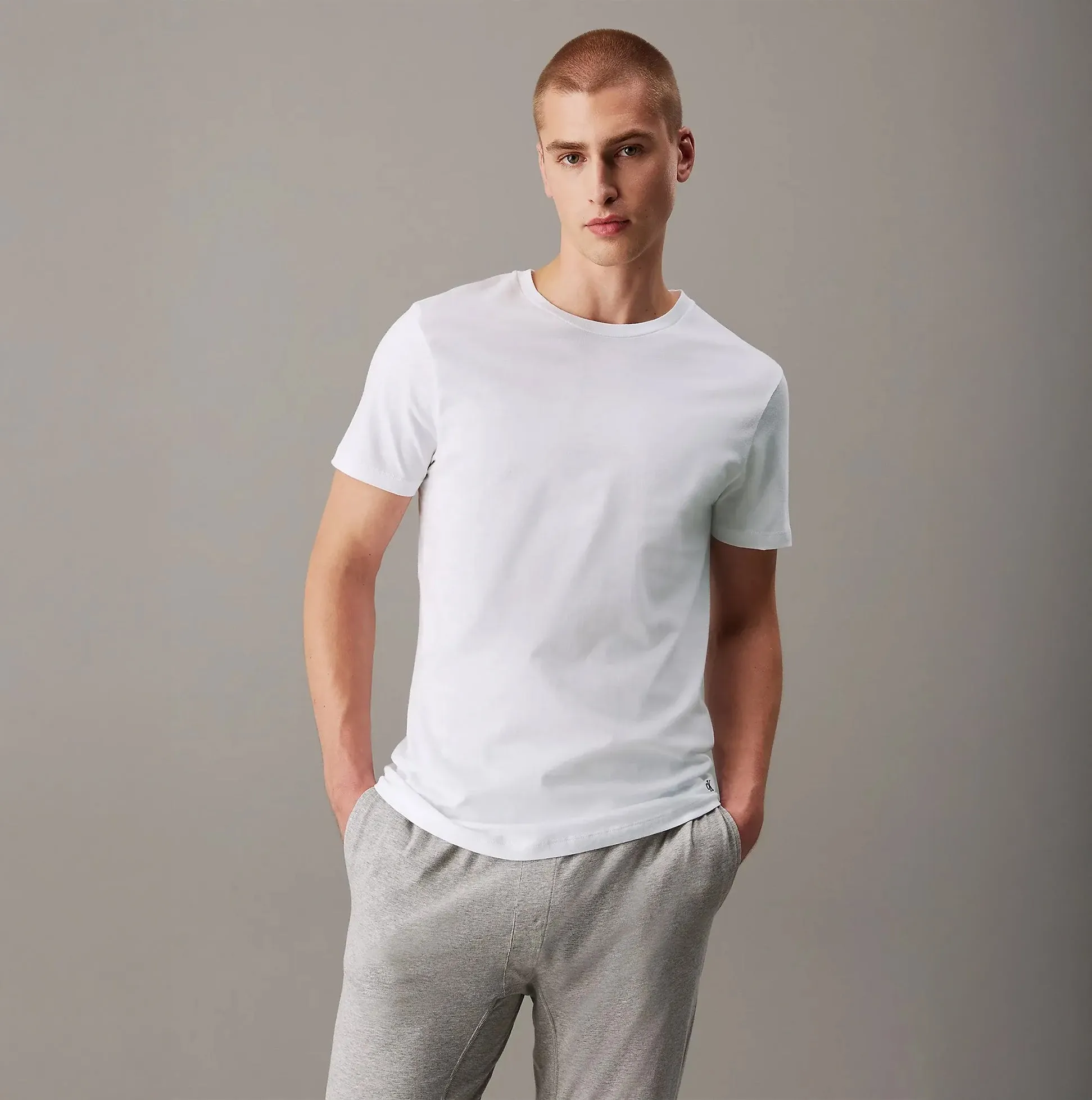 Calvin Klein 100% COTTON 3 Pack Mens T-Shirts White sold by House of Slippers product image thumbnail 2
