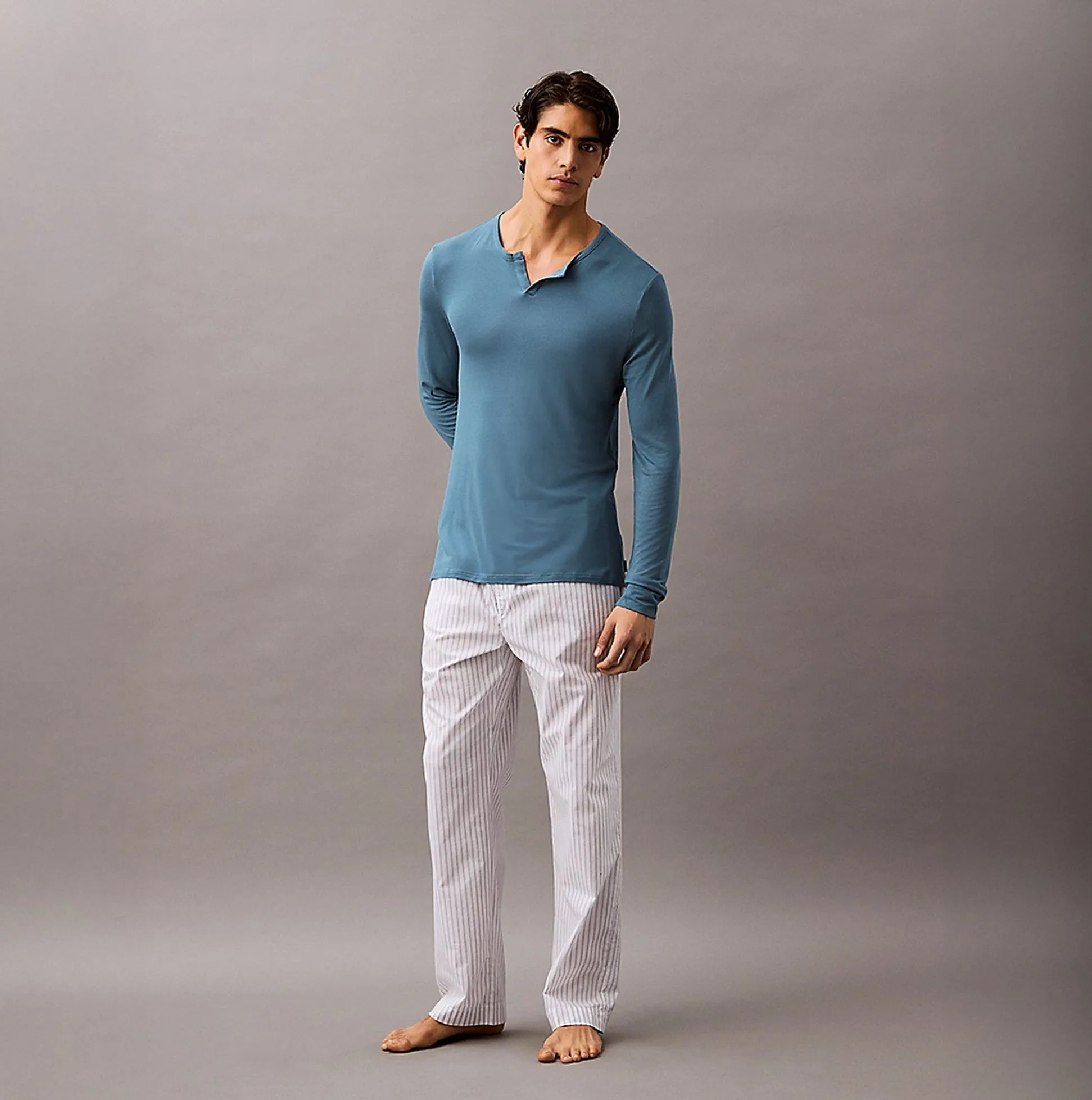 Calvin Klein ULTRA SOFT MODAL Mens Pyjama Top Deck Gray sold by House of Slippers product image thumbnail 4