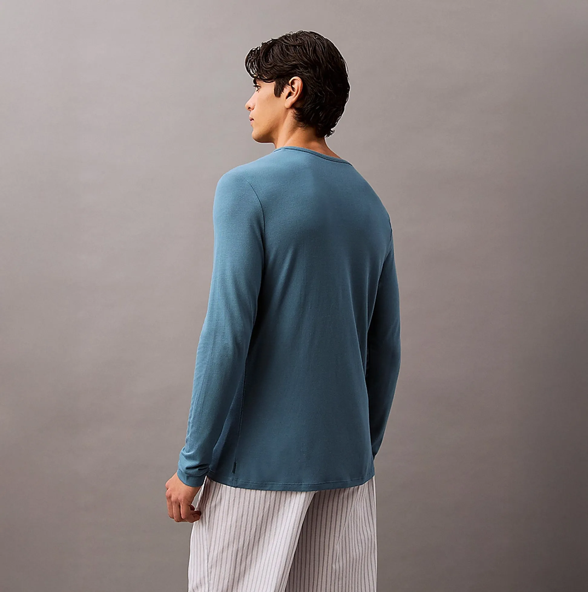 Calvin Klein ULTRA SOFT MODAL Mens Pyjama Top Deck Gray sold by House of Slippers product image thumbnail 3