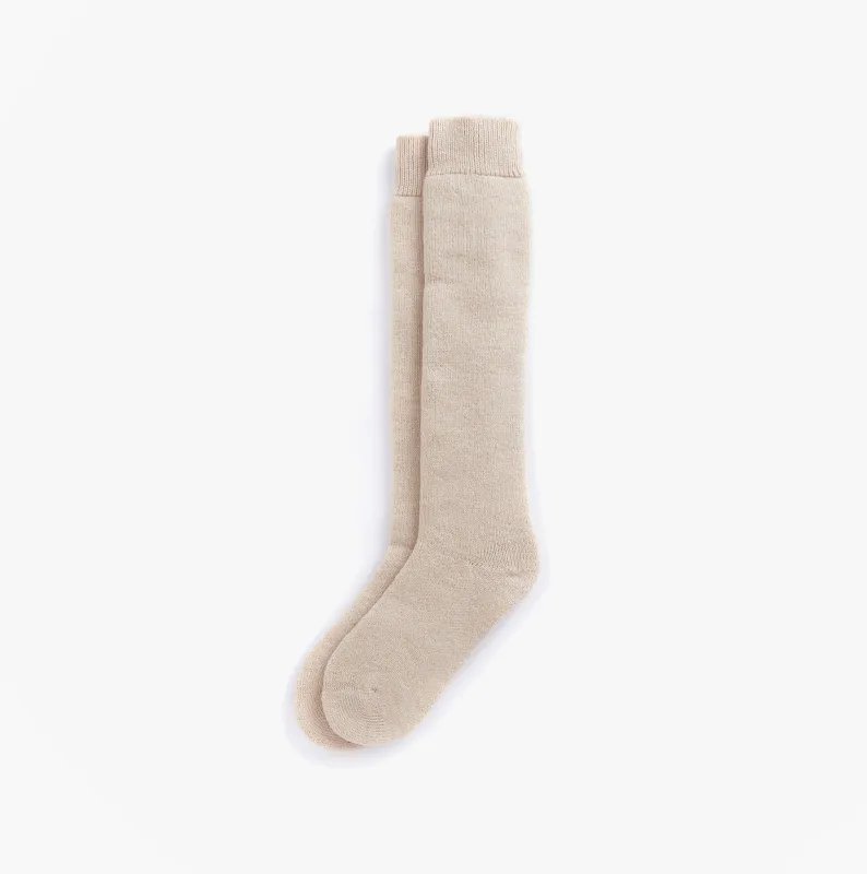 Barbour WELLINGTON KNEE Sock Womens Socks Sand Beige made by Barbour