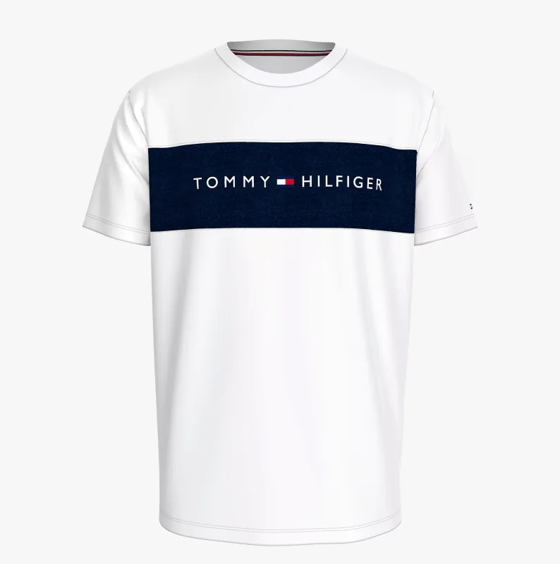 Tommy Hilfiger T-SHIRT BLO LOG Mens White sold by House of Slippers