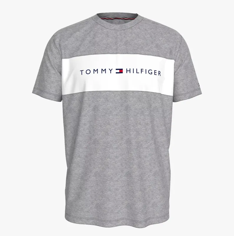 Tommy Hilfiger T-SHIRT BLO LOG Mens Light Grey Heather sold by House of Slippers
