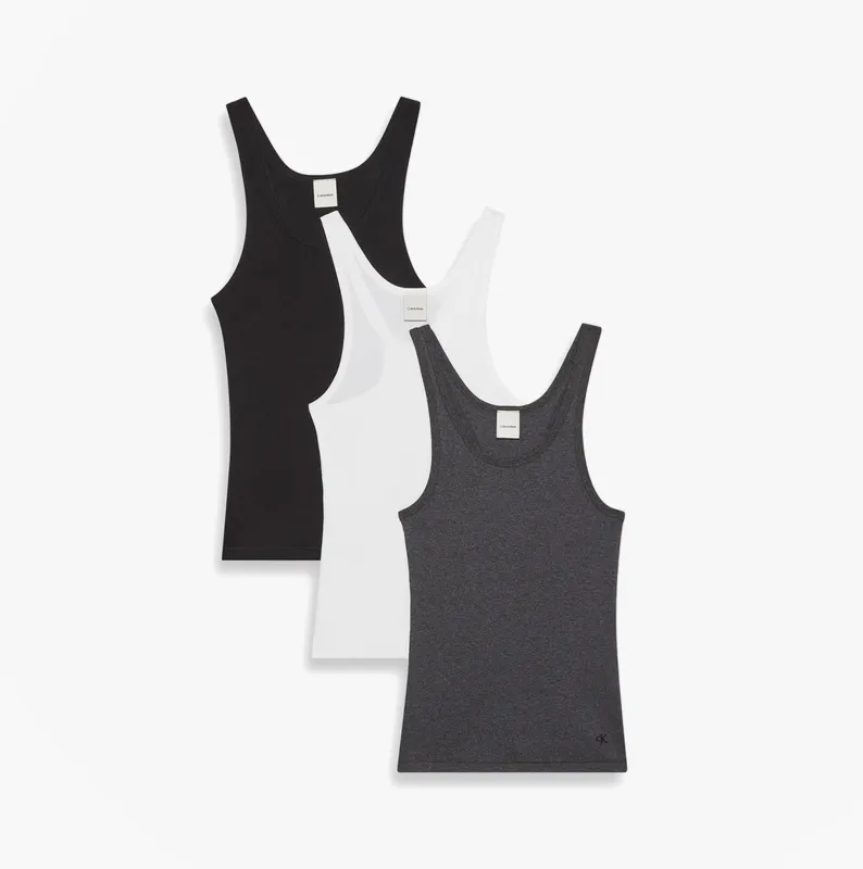 Calvin Klein SCOOP NECK COTTON TA Womens T-Shirts & Tank Tops Multicoloured sold by House of Slippers