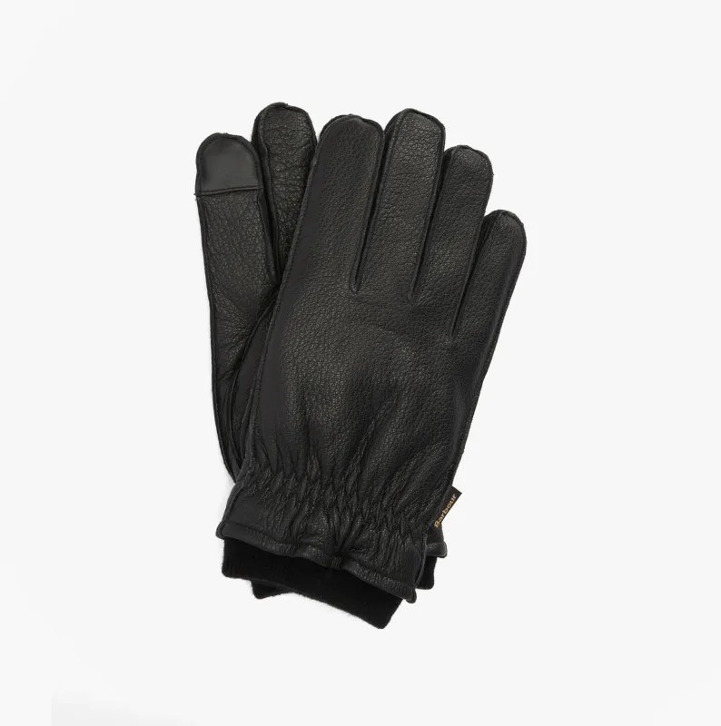 Barbour HIGHFIELD LEATHER Mens Gloves Black sold by House of Slippers