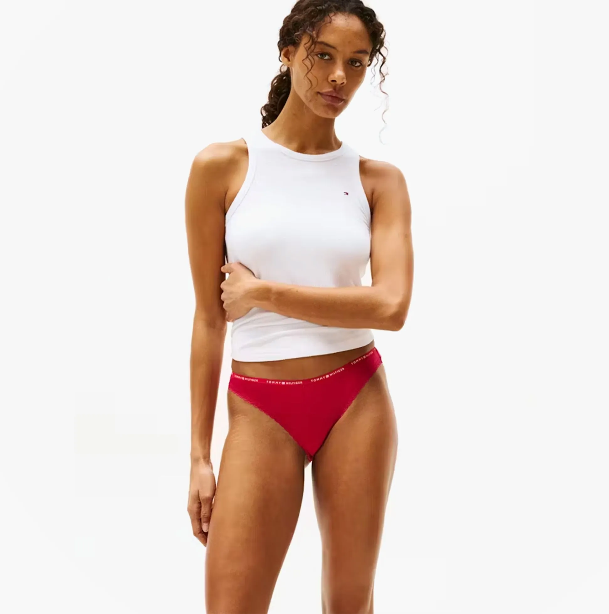 Tommy Hilfiger Womens 3 Pack Lace Trim Bikini Brief Multicolour sold by House of Slippers product image thumbnail 3