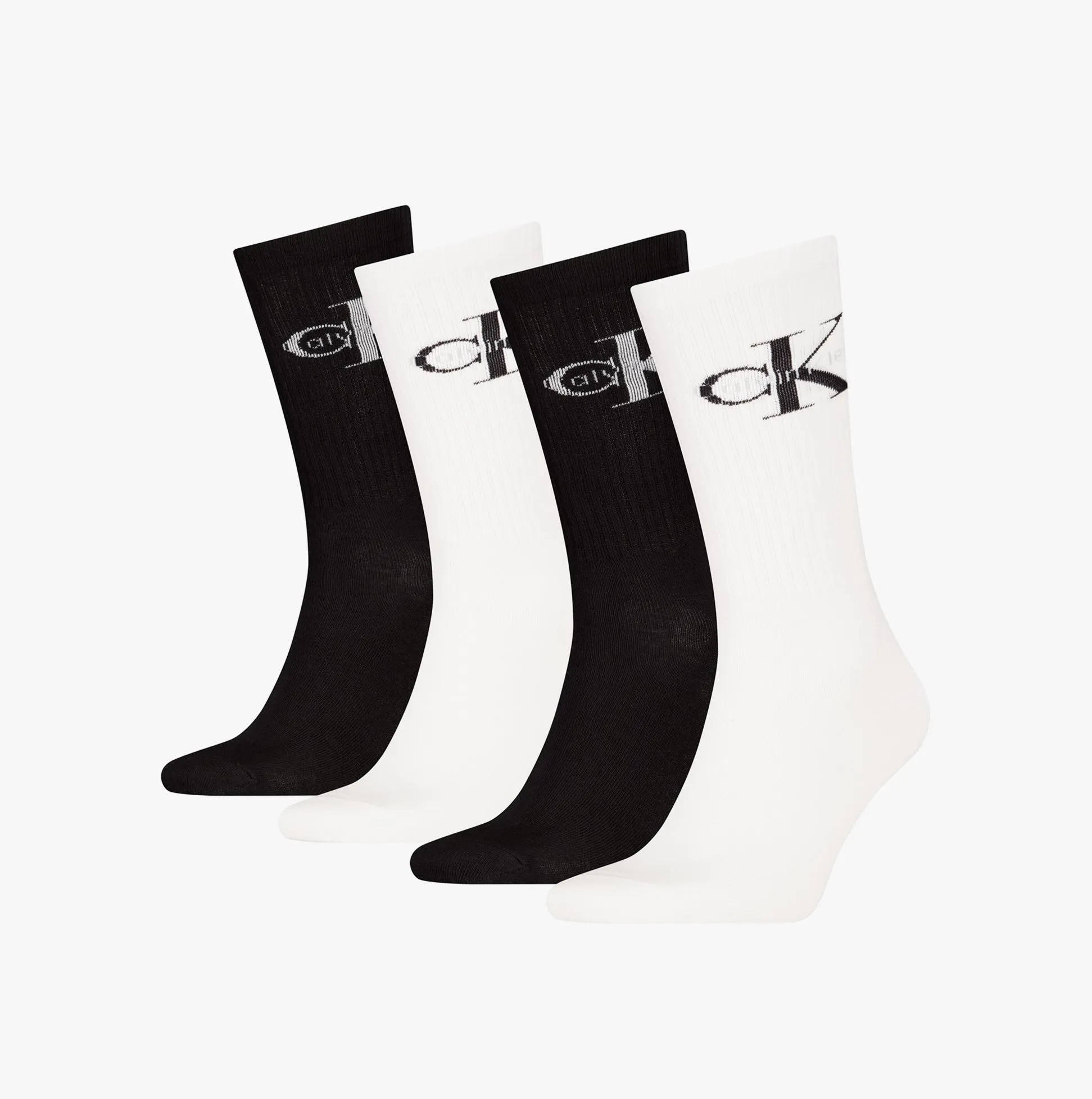 Calvin Klein 4 Pack Giftbox Monologue Mens Socks White/Black sold by House of Slippers