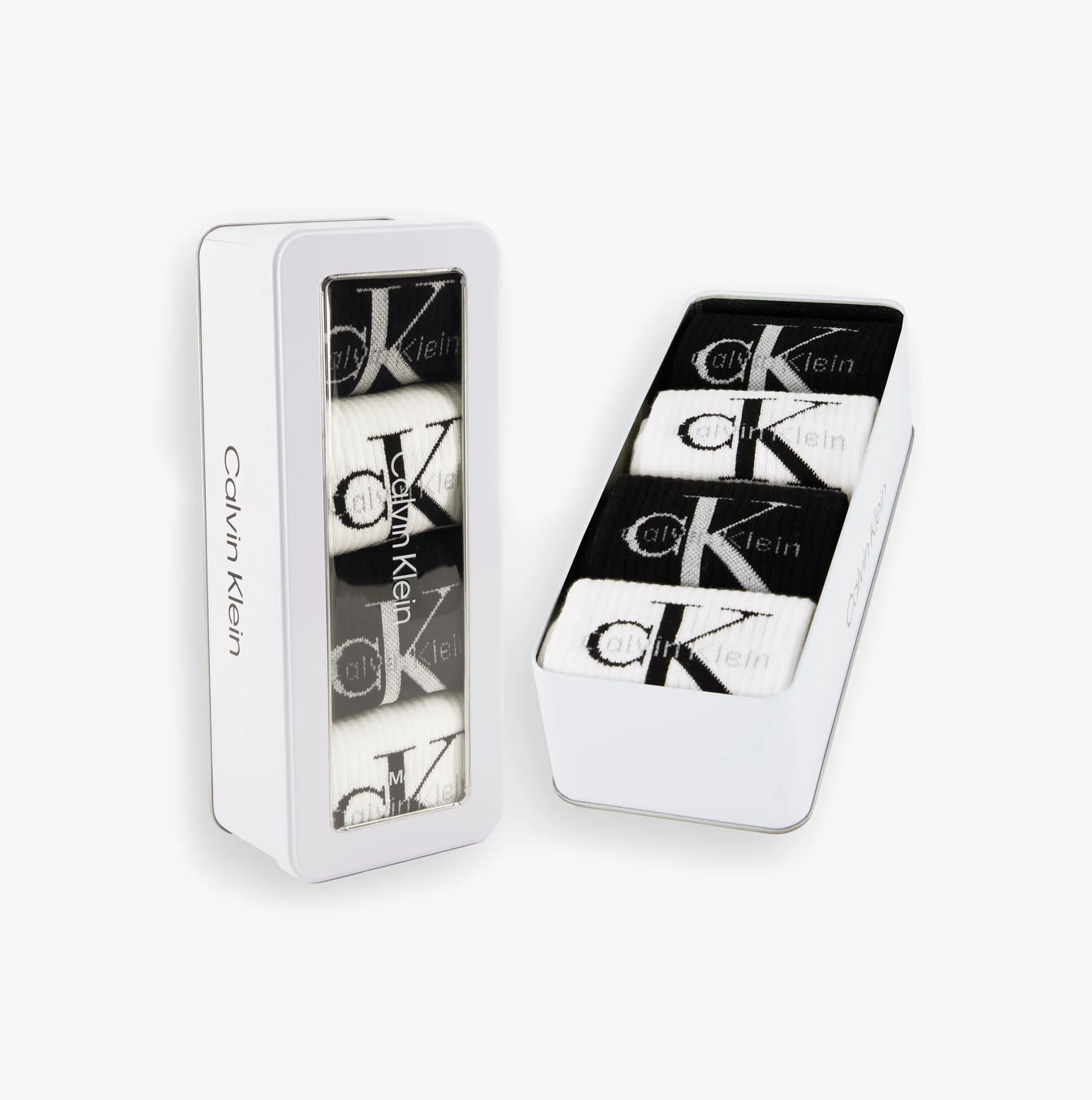 Calvin Klein 4 Pack Giftbox Monologue Mens Socks White/Black sold by House of Slippers product image thumbnail 2