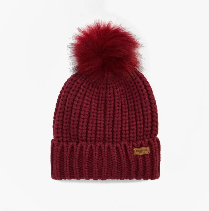 Barbour SALTBURN Womens Beanie Biking Red sold by House of Slippers