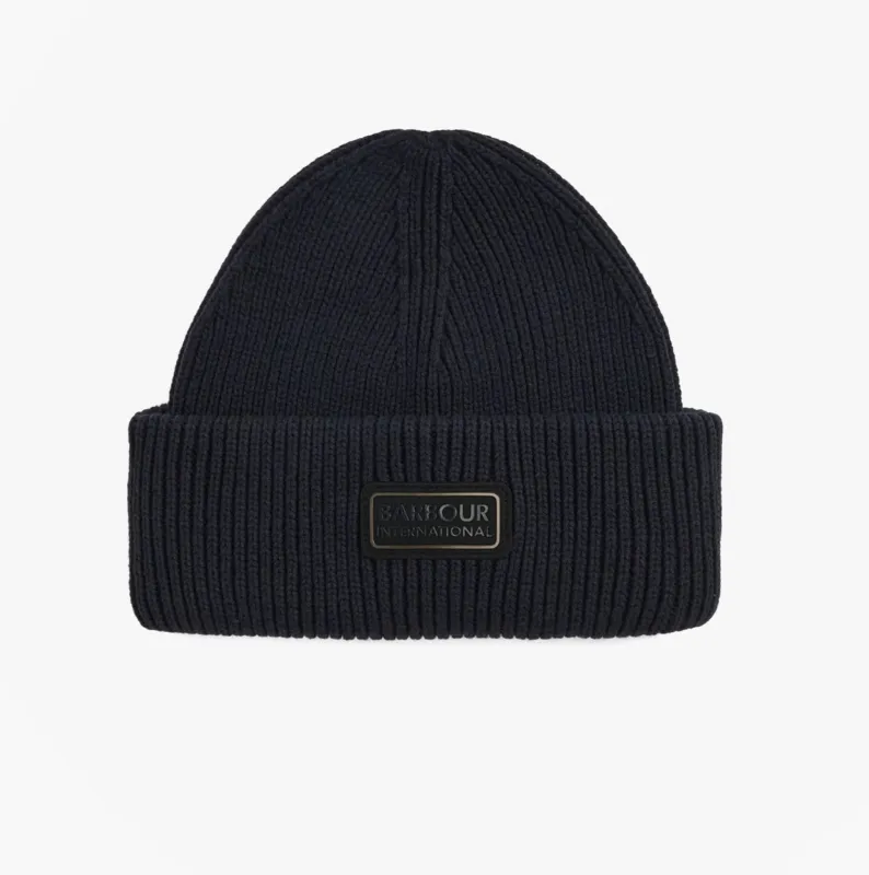 Barbour CRAYWELL Mens Beanie Navy sold by House of Slippers