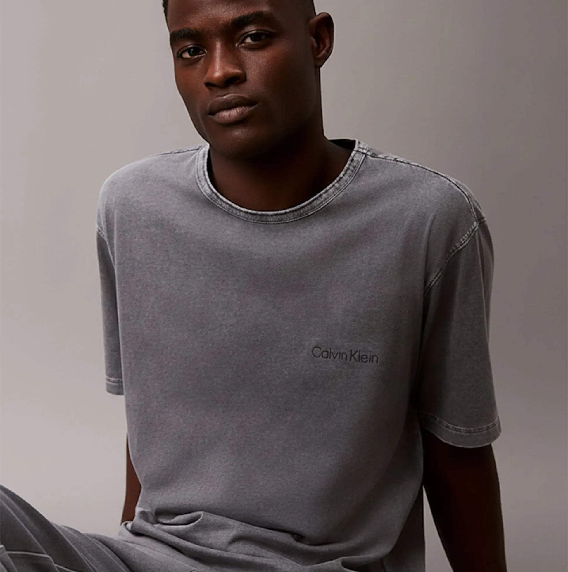 Calvin Klein 100% COTTON Mens Lounge T-Shirt Forged Iron sold by House of Slippers product image thumbnail 5