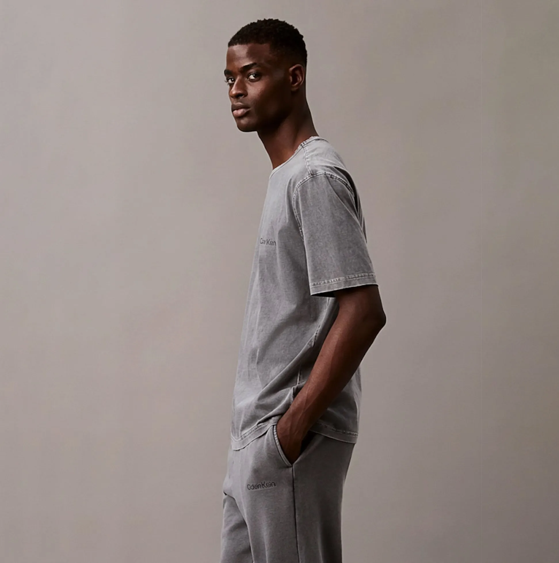 Calvin Klein 100% COTTON Mens Lounge T-Shirt Forged Iron sold by House of Slippers product image thumbnail 3