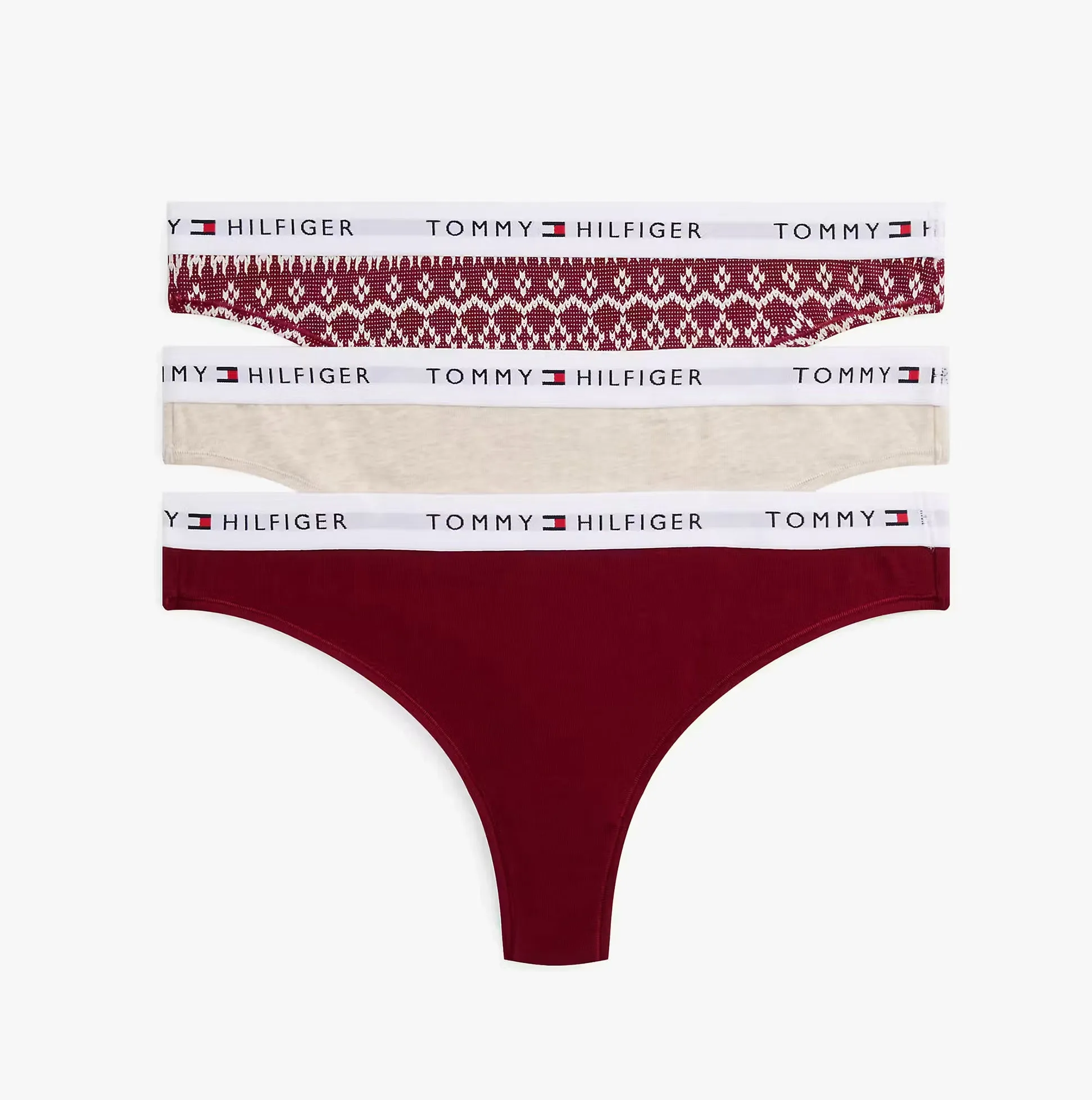 Tommy Hilfiger UW0UW06134 GIFT 3 PACK THONG PR Womens Thong Multicoloured sold by House of Slippers